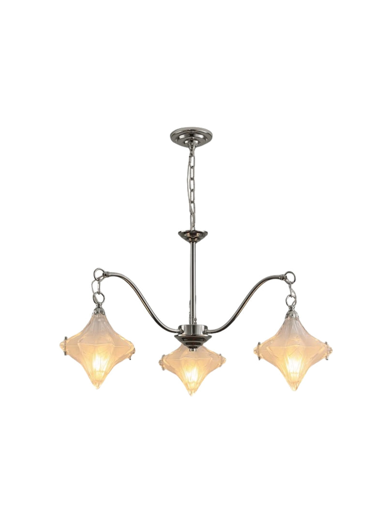 Lustre Art Déco Étoile – Luminaire déco en verre dépoli pour salle à manger – Astris Vega 