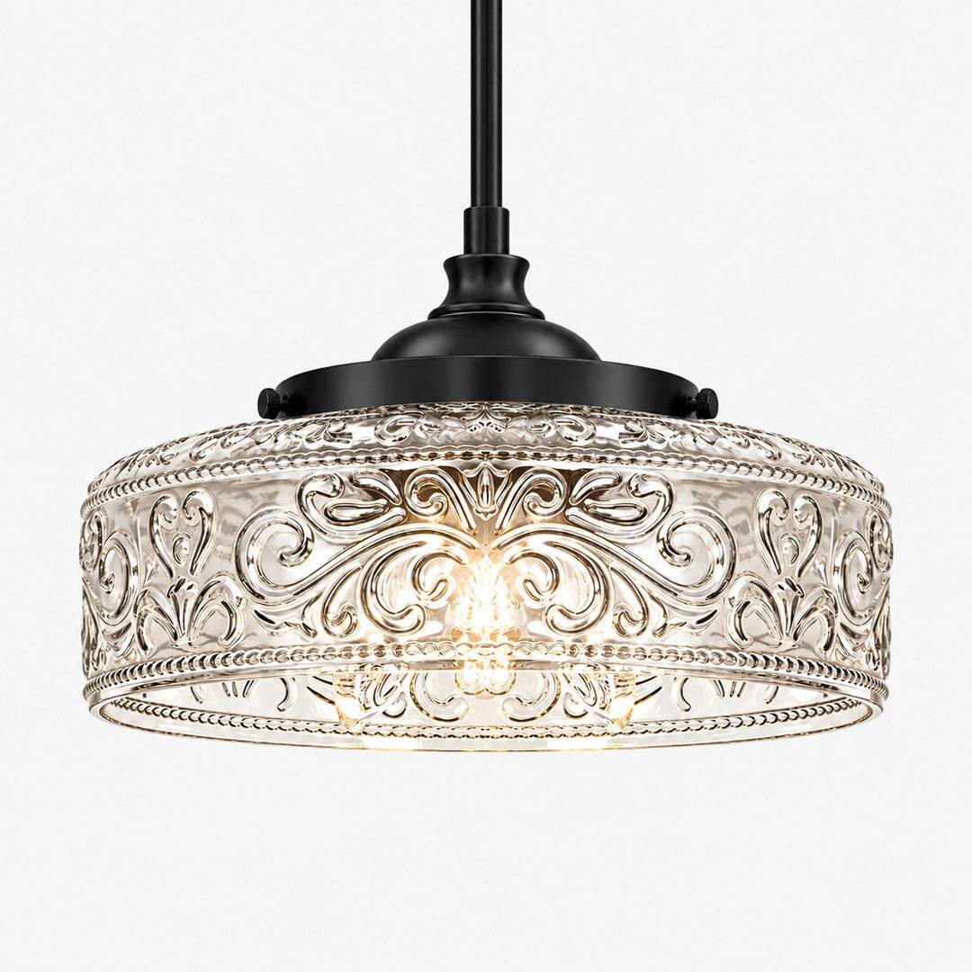 Vintage Adjustable Glass Pendant Light