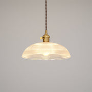 Polished Brass Domed Glass Plug-In Pendant