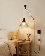 Bild in Gallery-Viewer laden, Natural Wood And Glass Plug-In Pendant