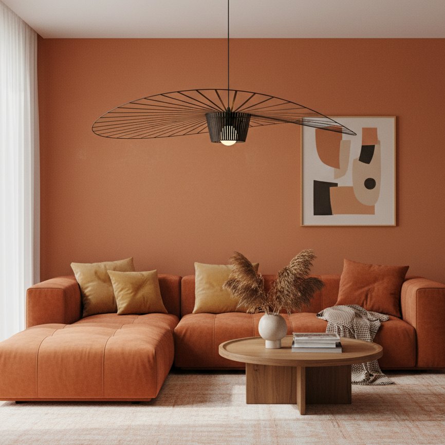 Suspension Spirava Modern en Paille – Lampe de Plafond Sculpturale Minimaliste pour Salon N50