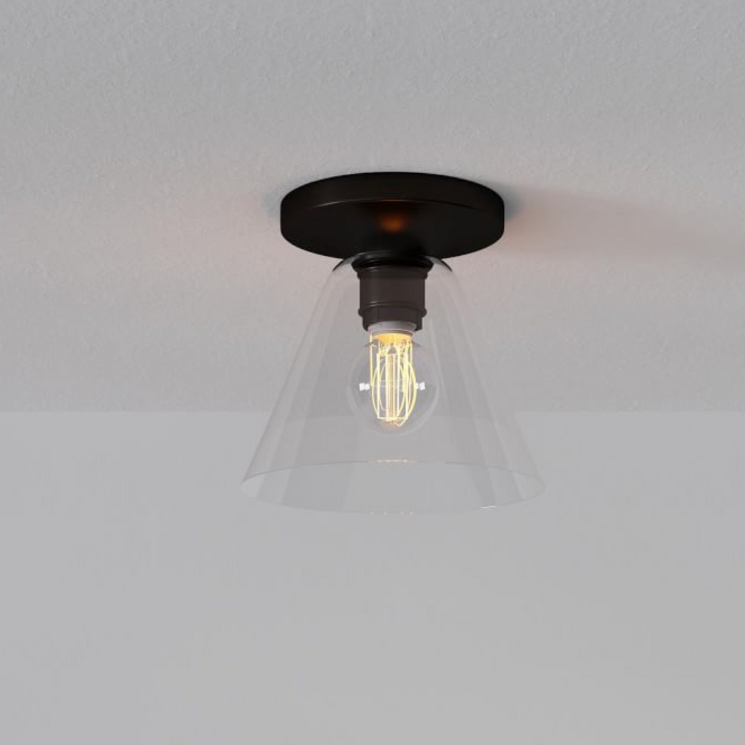 Lámpara de techo Conica Cone Flush Mount: lámpara de techo de cristal para espacios modernos