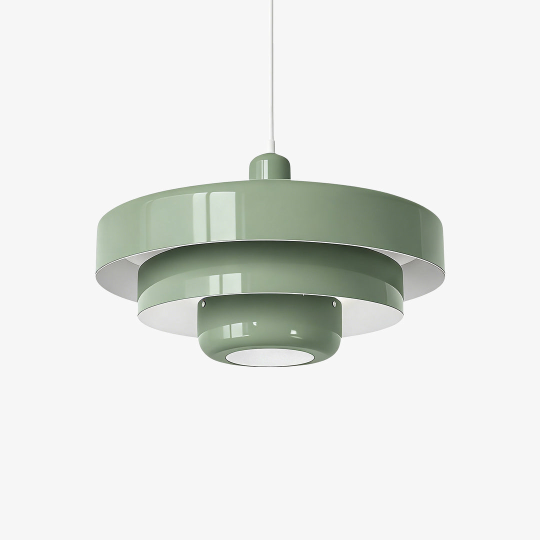Lámpara Colgante Malero de Tres Capas con Macarons - Iluminación Moderna en Forma de Disco para Comedor o Salón N52