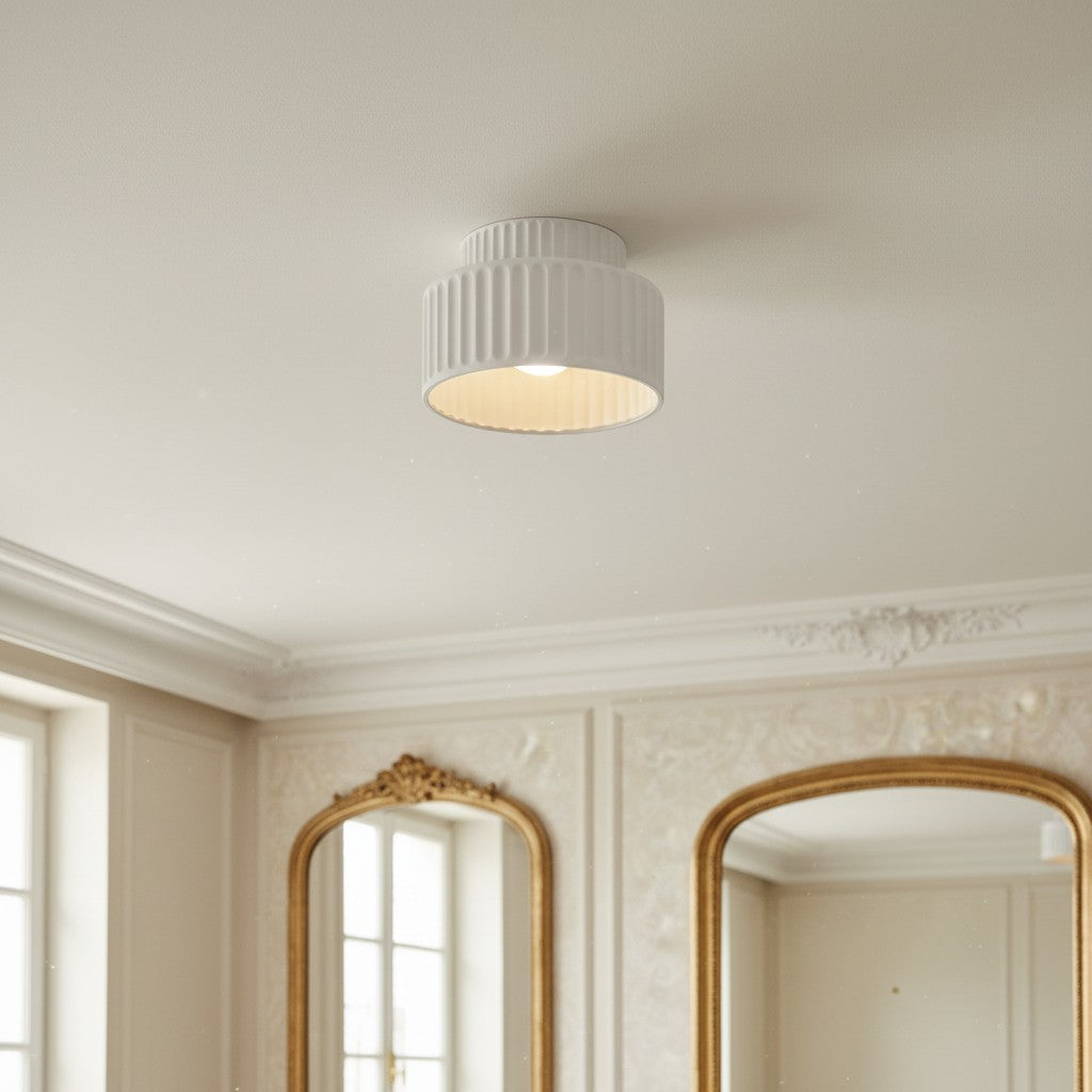 Tierna Schalen-Deckenleuchte zum Einbau - Sanfte skulpturale nordische Form für den Eingangsbereich