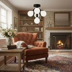Charger l&#39;image dans la visionneuse de galerie, Glorica Glass Flush Mount Light - Globe Ceiling Fixture Modern
