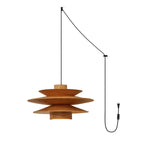 Load image into Gallery viewer, Layered Wood Plug-In Swag Pendant