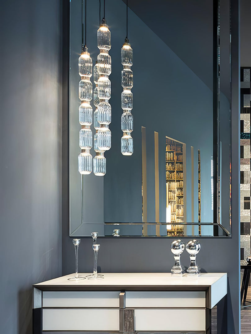 Suspension contemporaine - Fer, métal, verre, or, marron, résistante à l'humidité