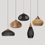 Bild in Gallery-Viewer laden, Woven Rattan Wood Plug-In Pendant Light