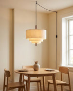 Charger l'image dans la visionneuse de galerie, Tiered Fabric Wood Plug-In Swag Pendant