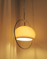 Load image into Gallery viewer, Rounded Glass Chrome Swag Pendant Light