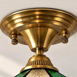 Charger l'image dans la visionneuse de galerie, Vintage Green Mosaic Glass Flush Mount Ceiling Light