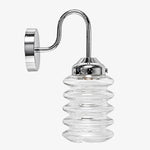 Cargar imagen en el visor de la Galería, Clear ribbed glass chrome wall sconce