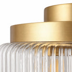 Bild in Gallery-Viewer laden, Antique Brass Ribbed Glass Ceiling Light
