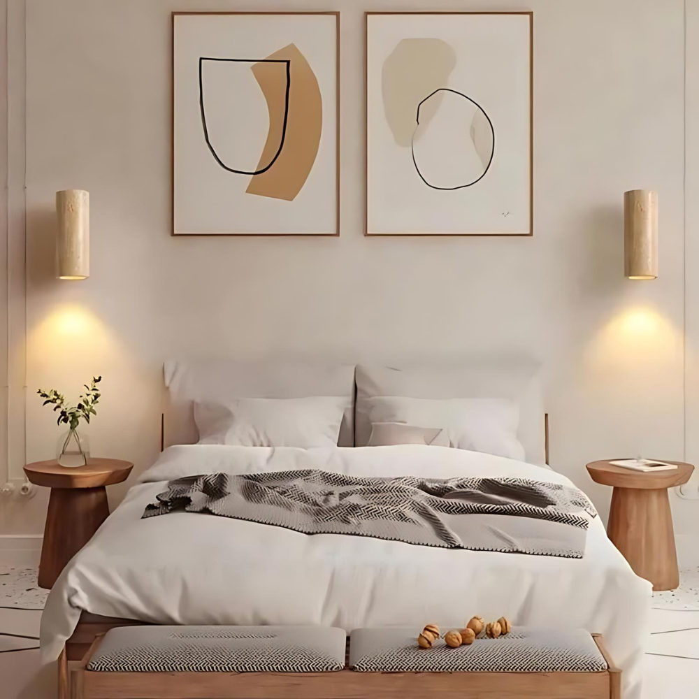 Wabi-Sabi Aura Travertine Wall Light