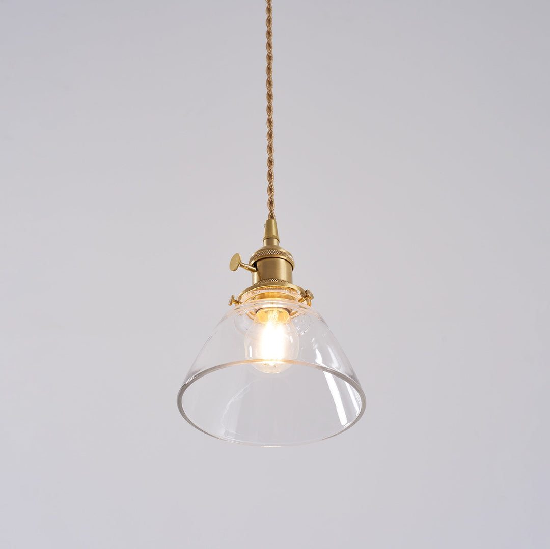 Brass Glass Hardwired Pendant Lamp