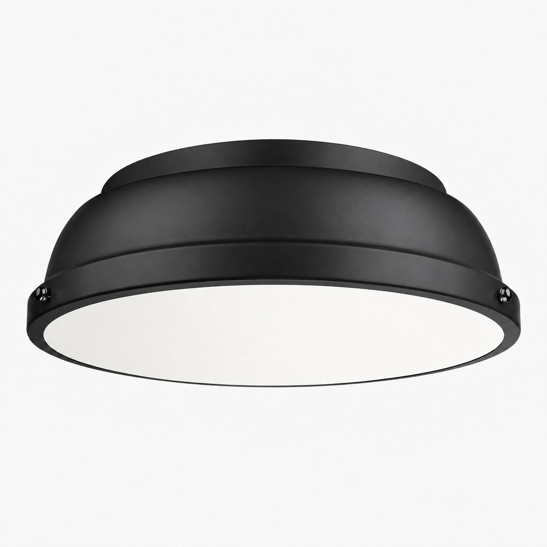 Metal Flush Mount Ceiling Fixture with Frosted Diffuser