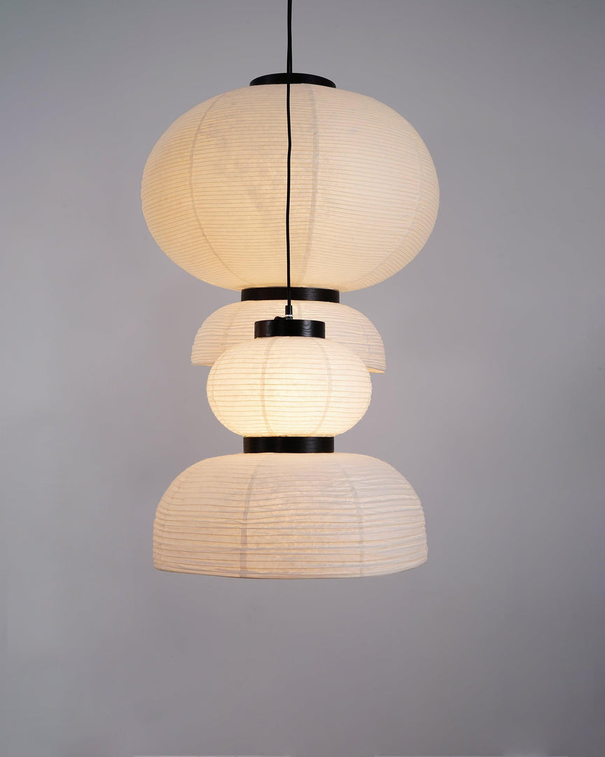 Rounded Layered Paper Plug-In Pendant