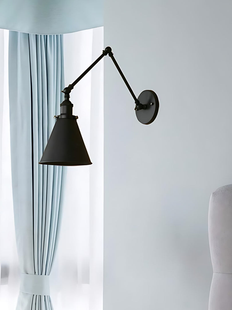 Swing Arm Bedroom Wall Lights - Industrial Swing Arm Lamp Adjustable Wall Sconce