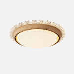 Load image into Gallery viewer, Crystal gold flush mount ceiling fan light