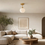 Load image into Gallery viewer, Extended rod ceiling light in a warm neutral living room