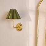 Load image into Gallery viewer, Capirise Pleated Shade Wall Sconce - Scalloped Fabric Bedroom Light
