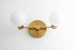 Cargar imagen en el visor de la Galería, Glorica Glass Vanity Light - Modern Brass Wall Sconce for Bathroom Style
