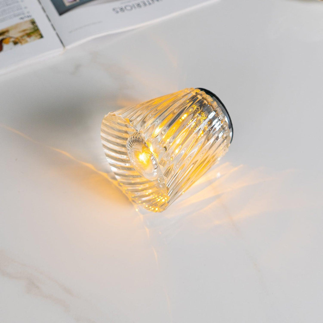Lampe de table en cristal diamant (batterie intégrée)