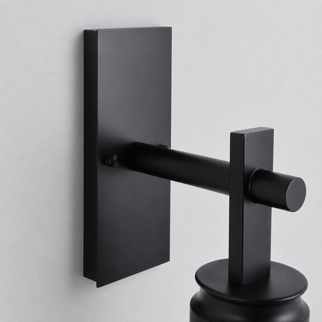 Visible construction detail of the vintage black outdoor wall lantern 2