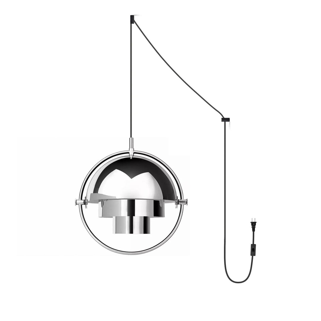 Adjustable Metal Hemisphere Plug-In Swag Pendant