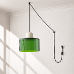 Bild in Gallery-Viewer laden, Mid‑Century Macaron Plug‑in Swag Pendant Light - Colorful Shade Hanging Lamp for Home Decor