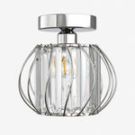 Charger l'image dans la visionneuse de galerie, Geometric Cage Semi-Flush Mount Crystal Ceiling Light for Hallway and Entryway