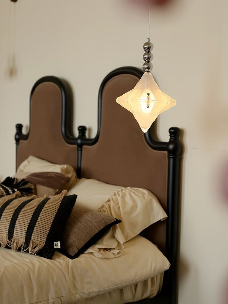 Lámpara colgante Art Déco Star de cristal esmerilado con estilo geométrico - Astris Elara 