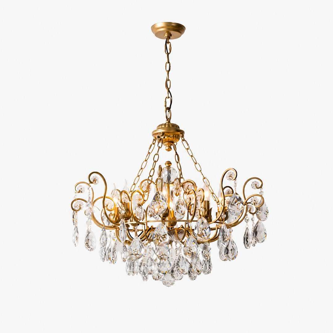 French Country Crystal Basket Chandelier