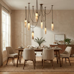 Bild in Gallery-Viewer laden, Carved Alabaster Hardwired Chandelier