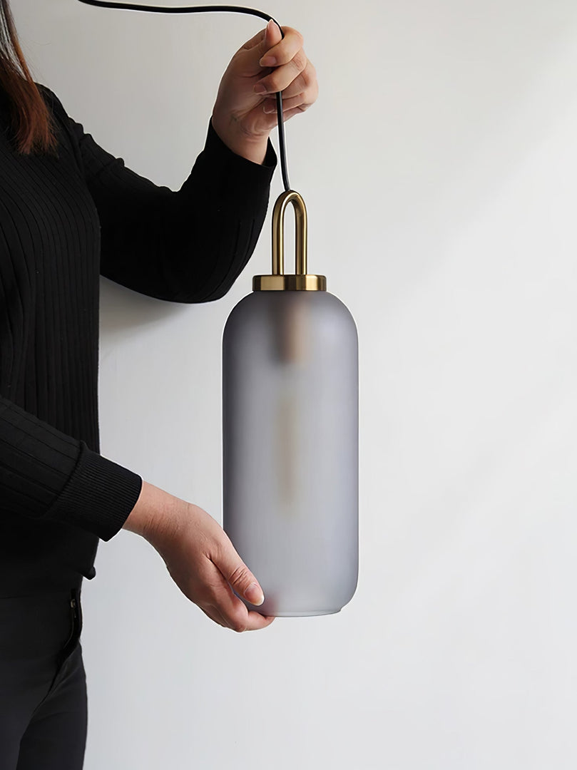 Copper-Plated Glass Plug-In Swag Pendant