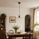 Load image into Gallery viewer, Crackle glass pendant in a home dining setting