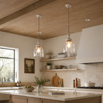 Load image into Gallery viewer, Vintage Distressed Glass Petal Pendant Light