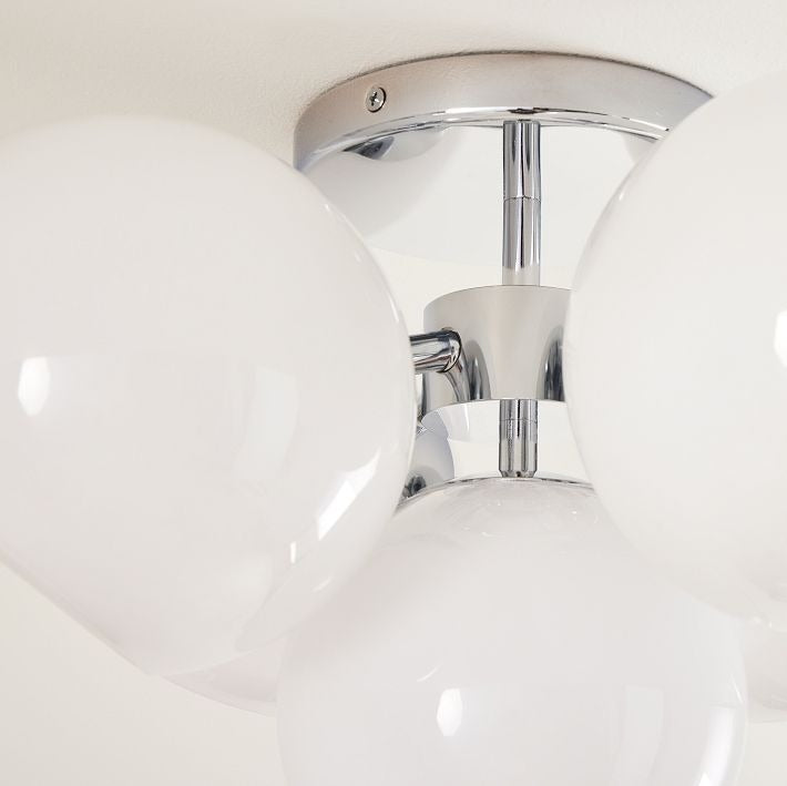 Glass Globe Flush Mount Light - Elegant Modern 5 Globe Ceiling Light
