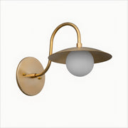 Curva Metal Opal Globe Wall Light – Contemporary Wall Sconce with Sculptural Sweep for Home