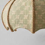 Bild in Gallery-Viewer laden, Sage floral fabric shade curved edge and trim detail