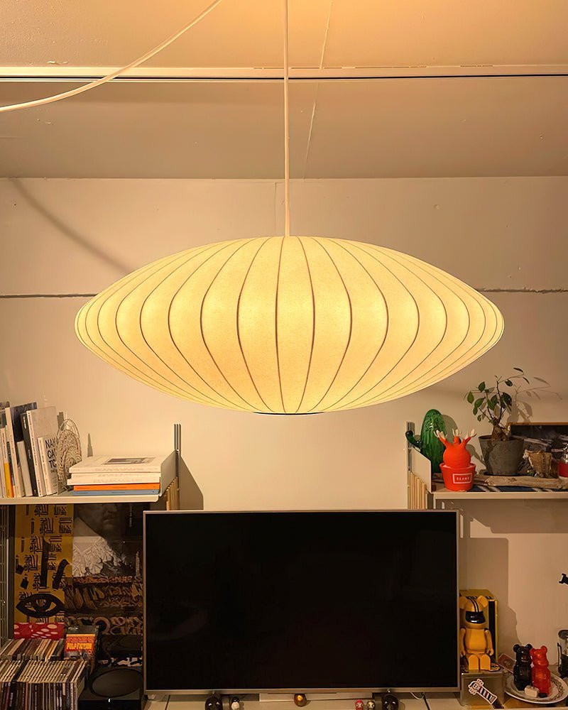 White Geometric Wire Swag Pendant Light