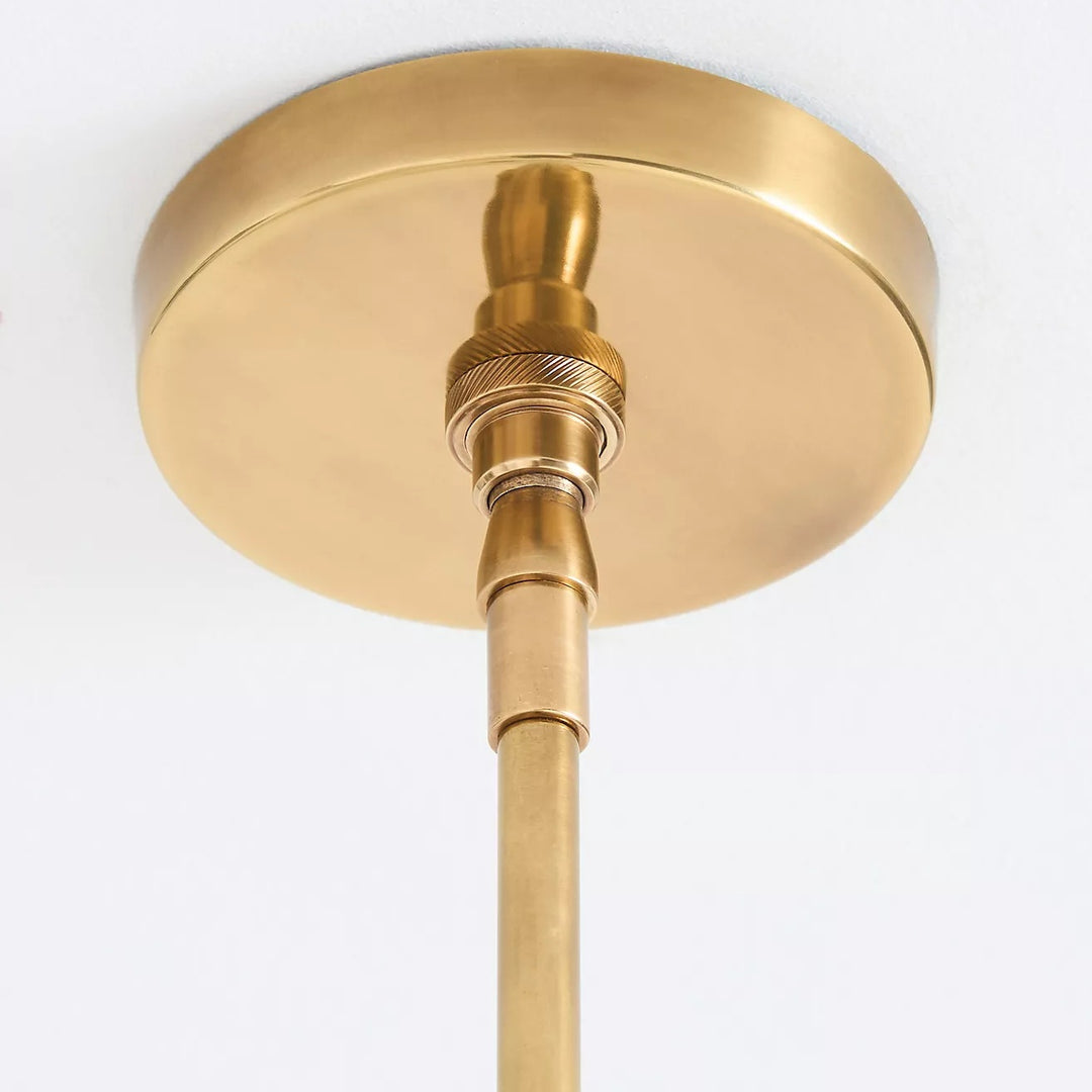 Foldray Leather Drum Pendant Light - Nordic Brass Fixture for Dining