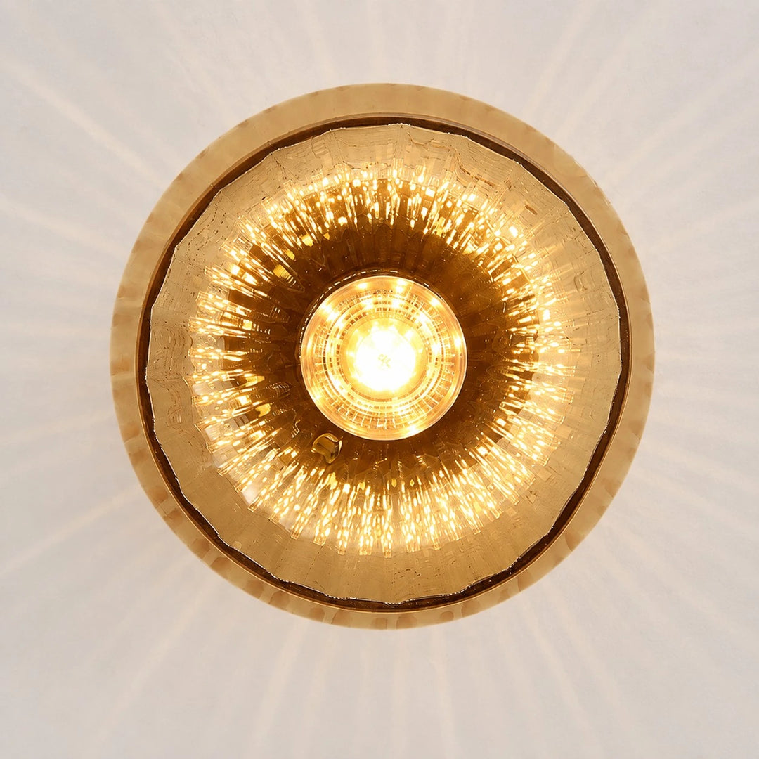 Underside texture of the glass shade