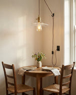 Bild in Gallery-Viewer laden, Leafy Gold Metal Glass Plug-In Pendant