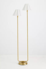 Load image into Gallery viewer, Capirise Gold Scalloped Shade Floor Lamp - Contemporary Metal Lighting for Bedroom
