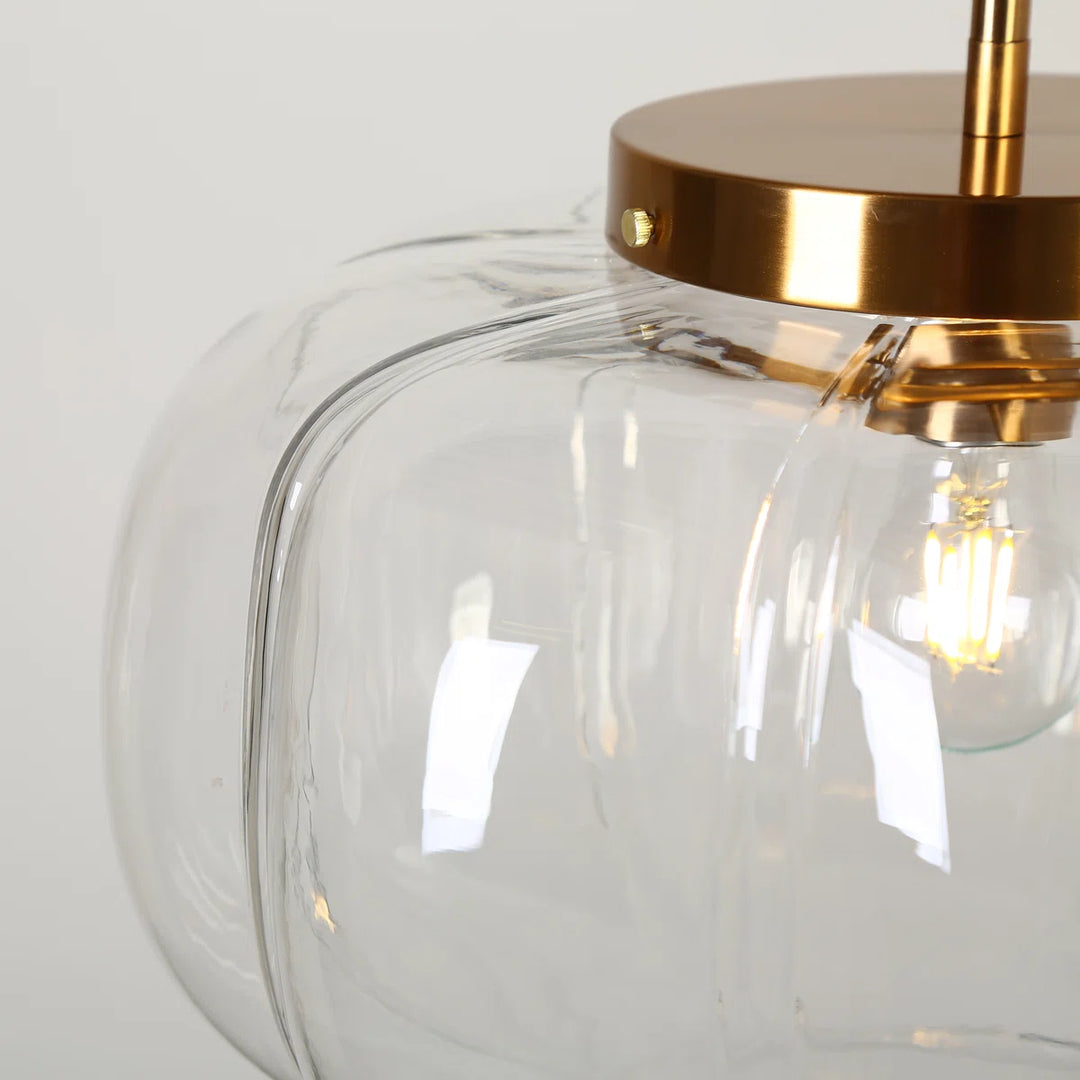 Ribbed Glass Single-Light Dome Pendant Light