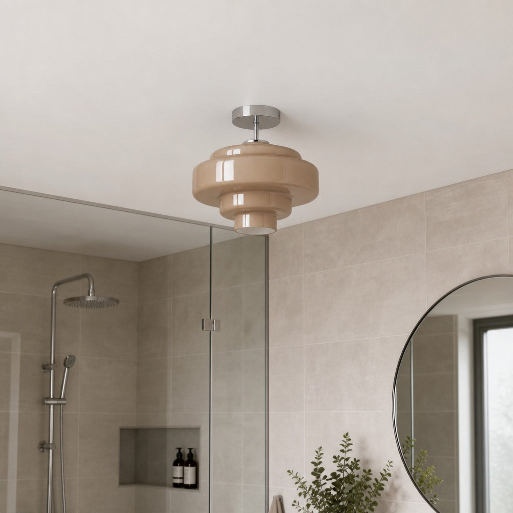 Koloro Glass Ceiling Light — Layered Rounded Design Lampshade for Hallway or Cloakroom