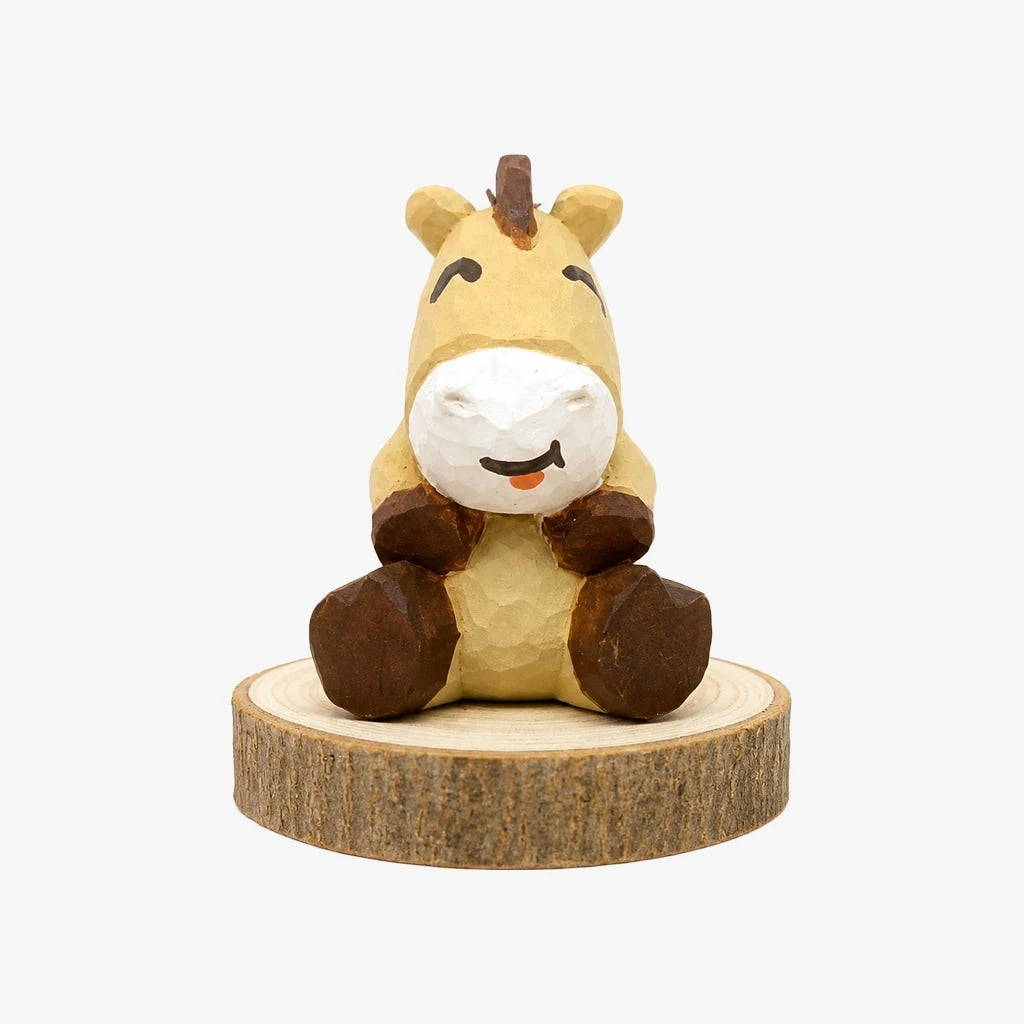 Hand-Carved Wooden Chinese Zodiac Animal Figurines