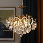 Load image into Gallery viewer, Vintage Sumptuous Teardrop Crystal Chandelier
