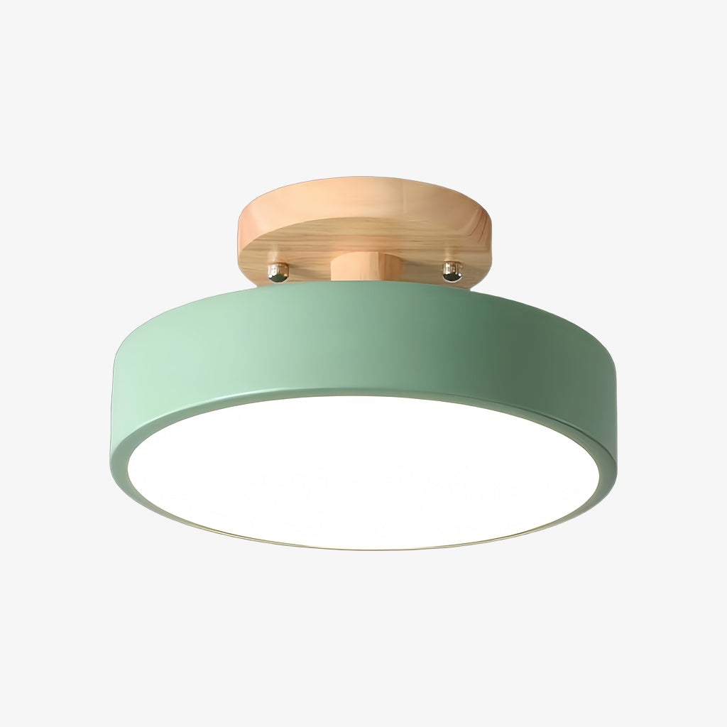 Lámpara de Techo Redonda Macaroq – Madera y Acrílico Modernos para Dormitorio